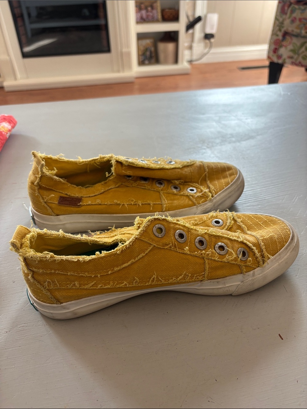 Blowfish Distressed Canvas Sneakers - Yellow
